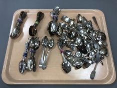 A very large collection of Newcastle silver spoons, mostly Georgian, many sets,