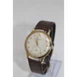 A gent's vintage 18ct gold IWC Schaffhausen wristwatch,