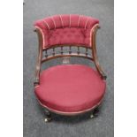 A Victorian mahogany bedroom chair