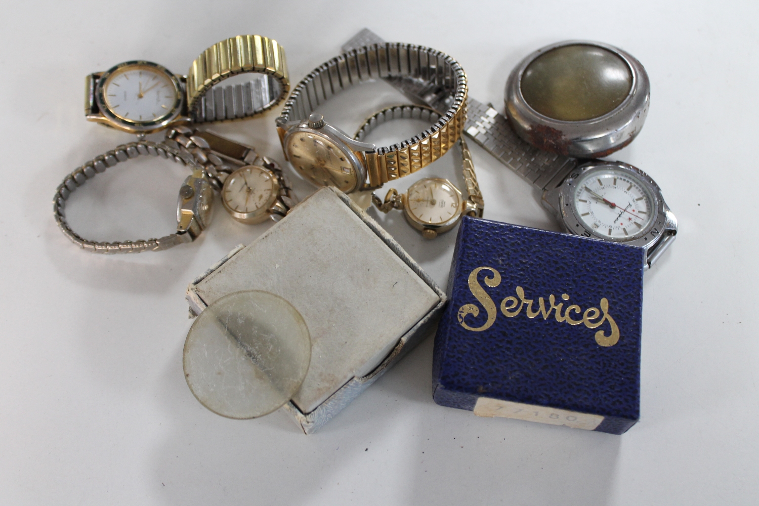 A collection of lady's and gent's wrist watches , Servis pocket watch,