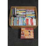 A box of assorted children's DVDs,