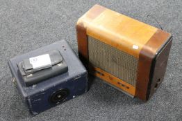 An early 20th century Art Deco Eko valve radio together with a further leather cased Roberts radio,