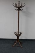 A bentwood hat and coat stand