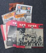 A box of Yank Weekly and other magazines dated 1940's