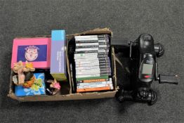 A Crivit bicycle exerciser and boxed Piggin ornaments, Sony PSP,