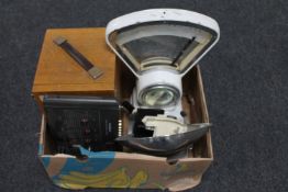 A box of microscope, wooden microscope case,