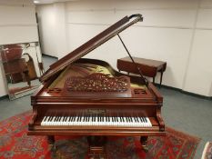 A mahogany cased boudoir grand piano by Gebruder Knake, length 210 cm,