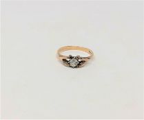 A 9ct gold old-cut diamond solitaire ring, size N CONDITION REPORT: 2.