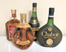 John Haig Dimple Scotch Whisky 75cl, Chabot Napoleon Armagnac,