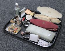 A tray of collection of lady's and gent's wristwatches, silver crosses on chains, Lotus pearls,