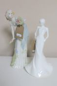 A Royal Doulton Reflections figure - Summer Darling HN 3091 together with a Coalport figure - Music