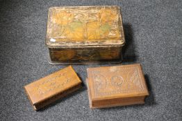An Art Nouveau box and two further jewellery boxes
