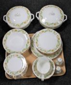 A tray of forty-six pieces of Duchess Greensleeves dinner ware