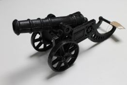 A cast metal cannon