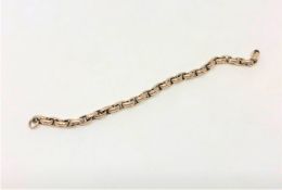 A yellow metal belcher link chain, length 13cm CONDITION REPORT: 4.