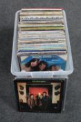 A plastic crate containing LP's, rock and pop, Led Zeppelin,