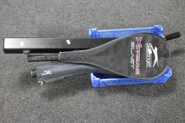 A crate of BCE two piece snooker cue in case, Budweiser snooker cue,