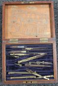 ** Withdrawn ** A cased set of antique drawing instruments