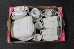 A box of Boots dinner service Carnation pattern,