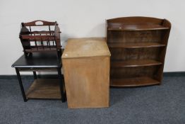 A plywood storage box together with a two tier occasional table,