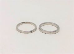 Two platinum band rings, sizes I and L CONDITION REPORT: 7.