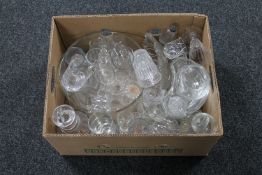 A box of antique and later glass ware