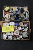 A box of assorted china : Ringtons, beer steins,