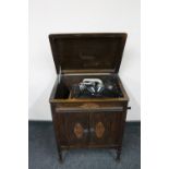 An early twentieth century oak cased Minster gramophone