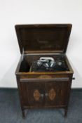 An early twentieth century oak cased Minster gramophone