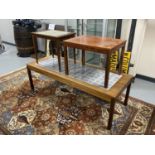 A mid twentieth century Danish tiled coffee table together with two further side tables