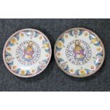 Two Delft pottery wall plates