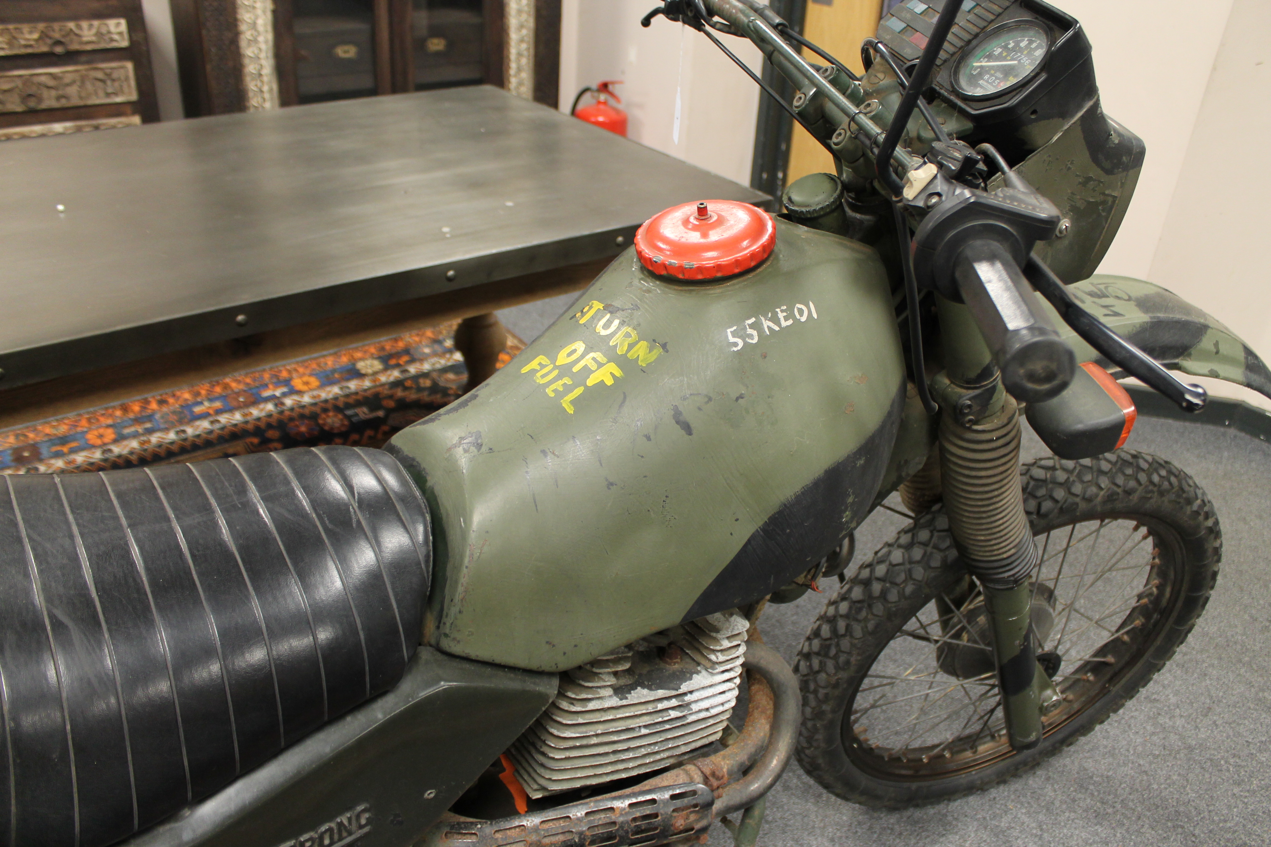 An Armstrong MT500 ex-British Army 500cc petrol motorcycle, colour green, registration D925 BRS, - Image 4 of 12