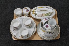 A tray of eighteen pieces of Royal Worcester Evesham ware