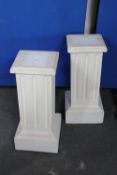 Two painted composition columns