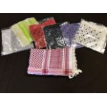 A box of seventy assorted scarves and shawls