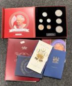 A commemorative coin and stamp set celebrating her majesty's 90 glorious years,