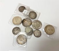 Fifteen George III and later silver coins - USA one dollar, 1903 One dollar etc.