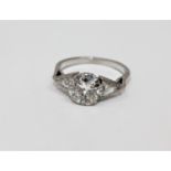 An early twentieth century platinum diamond solitaire ring,