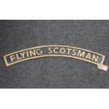 A cast iron Flying Scotsman sign
