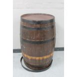 An oak coopered barrel