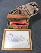 A box of vintage holdall's : GPO Patrick,