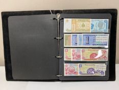 An album of World bank notes (possibly samples).