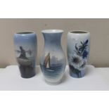 Three Royal Copenhagen vases,