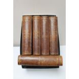 A set of five antiquarian leather bound volumes, The Works of Nathaniel Hawthorne,