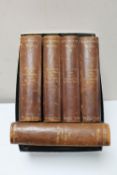 A set of five antiquarian leather bound volumes, The Works of Nathaniel Hawthorne,