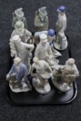 A tray of continental GDR figures : farmer, bread maker,