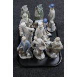 A tray of continental GDR figures : farmer, bread maker,