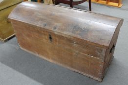 A 19th century domed topped shipping trunk with key CONDITION REPORT: 136cm wide by