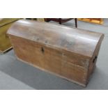 A 19th century domed topped shipping trunk with key CONDITION REPORT: 136cm wide by