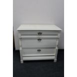 An antique continental painted four drawer chest